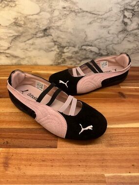 Puma Black and Light Pink Ballet Flats